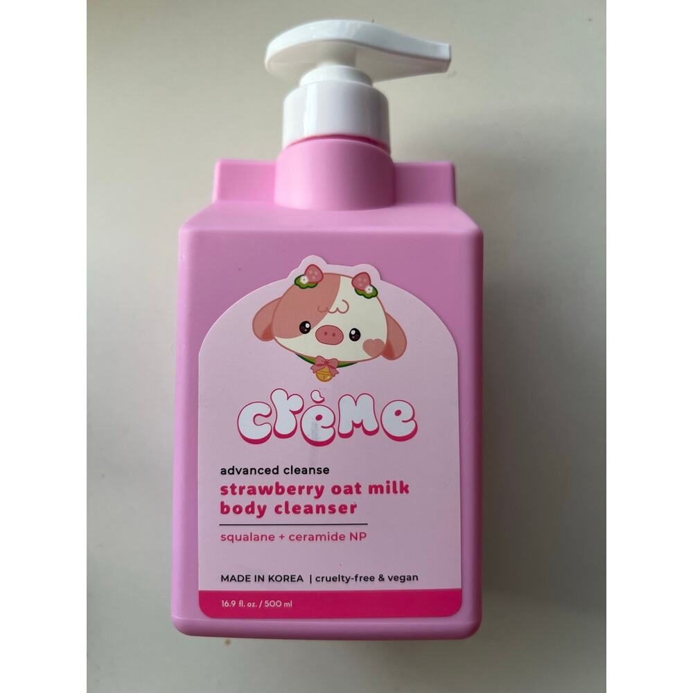 The Crème Shop Strawberry Oat Milk Body Cleanser K Beauty New 16.9 oz